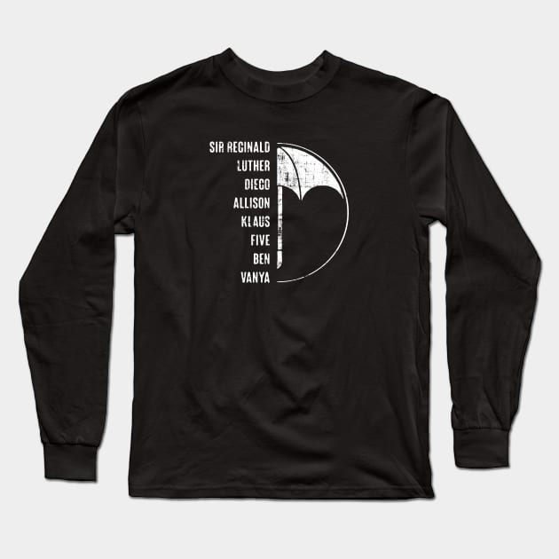 Umbrella Academy Family Logo Names Long Sleeve T-Shirt by W.Pyzel